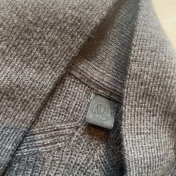 LULULEMON Gray Sit in Lotus Merino Wool Open Cardigan Sweater 4 - Picture 2 of 5